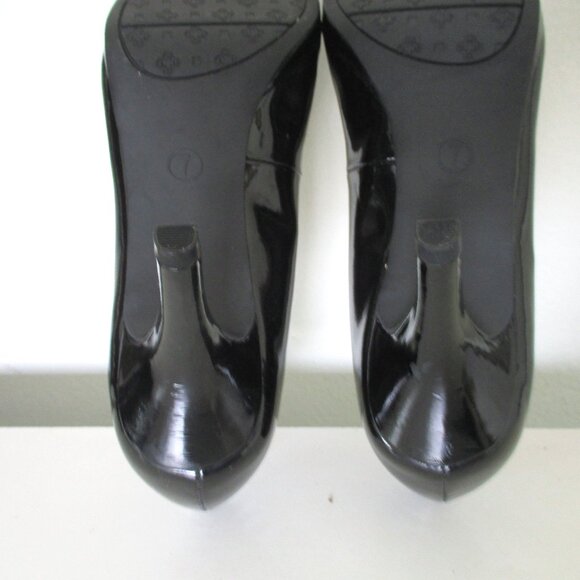 Etienne Aigner "Drew" Womens Faux Black Patent Leather Pump w/3" Heel - Size 7W - Picture 10 of 10